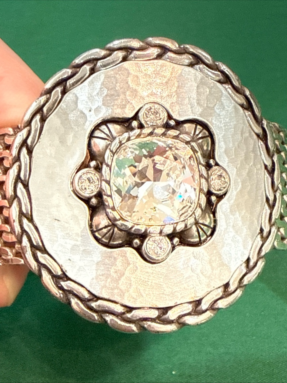 Brighton Galadriel Cuff Bracelet with clear crystal stones 87D - Picture 4 of 4